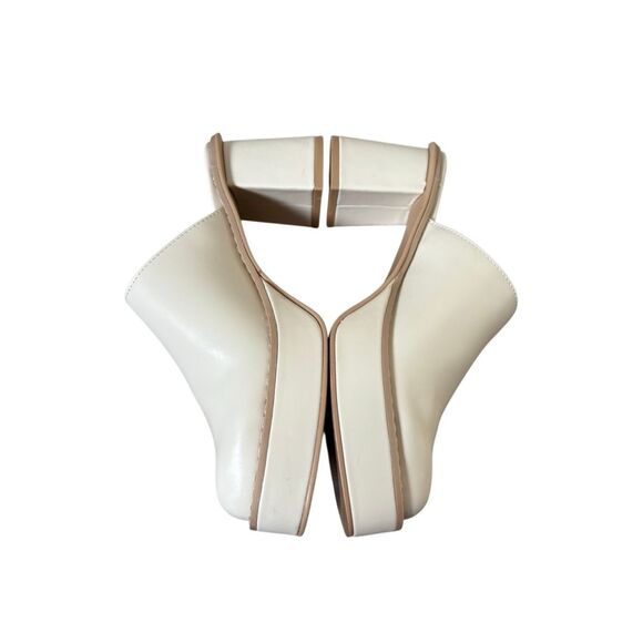 OAK + FORT PLATFORM CLOGS Mules size 6 Cream Block Heel Chunky - Picture 6 of 14